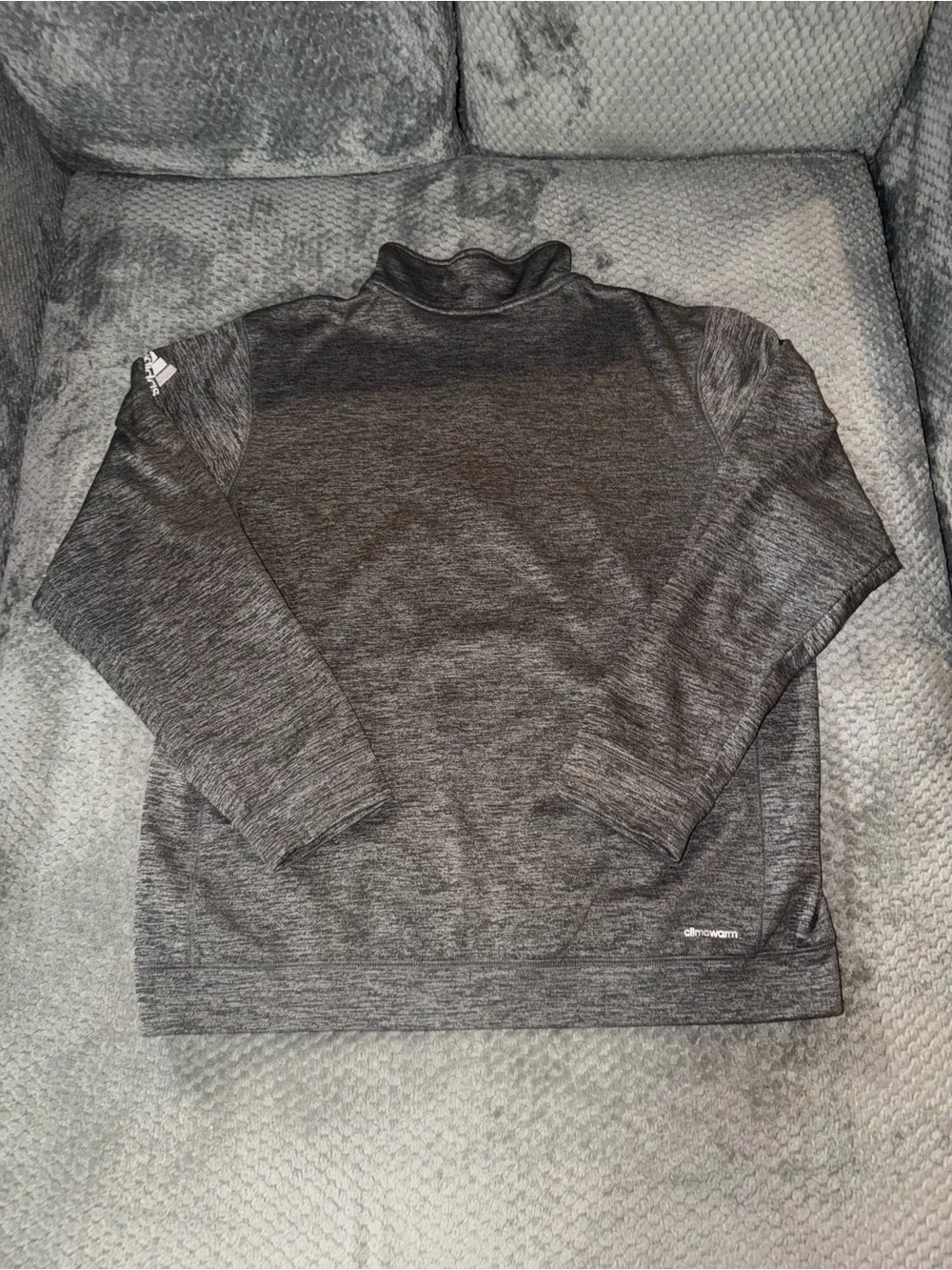 Men's NCSU adidas Gray Quarter-Zip Pullover with Red Logo